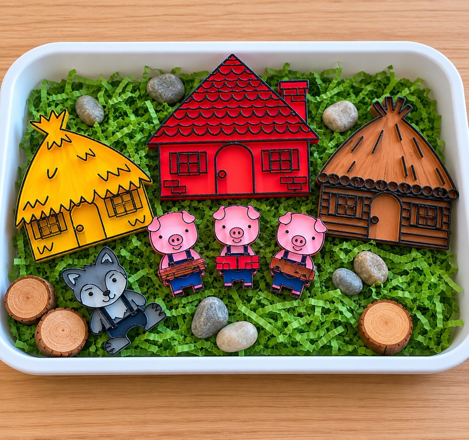Houses, Pigs & Wolf | Story Retelling EYFS Resource | Small World & Sensory Play