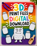 Emotion Monster Colour Sorting Tray STL Files | 3D Print Digital Download | Educational Sensory Play Resource