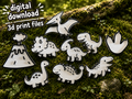 Dinosaur Small World Play Set STL Files | Prehistoric Educational 3D Print Bundle | Digital Download