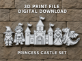 Fantasy Castle Small World STL Files | Wizard, Knight, Princess & Dragon 3D Print Bundle | Digital Download