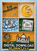 Educational Eid STL Files – Eid Mubarak Small World 3D Print Bundle