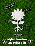 Parts of a Flower Educational Set STL Files | Plant Science Learning Resource | 3D Print Digital Download