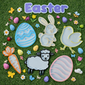 Easter Sensory Filling Tray Set with Easter Text Sign – Bunny, Chick, Lamb & Egg EYFS Resource