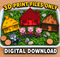 Three Little Pigs Sensory Play Set STL Files – Houses, Pigs & Wolf 3D Print Download