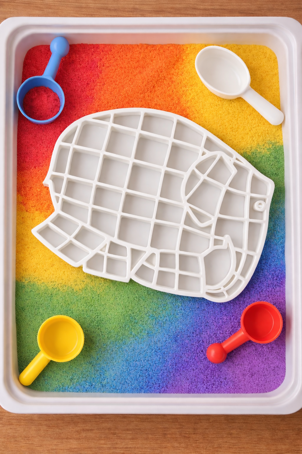 Elmer Elephant Sensory Filling Tray – Colour Sorting EYFS Tuff Tray Resource